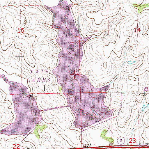 Topographic Map of Twin Lakes, NE