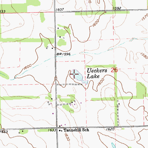 Topographic Map of Ueckers Lake, NE