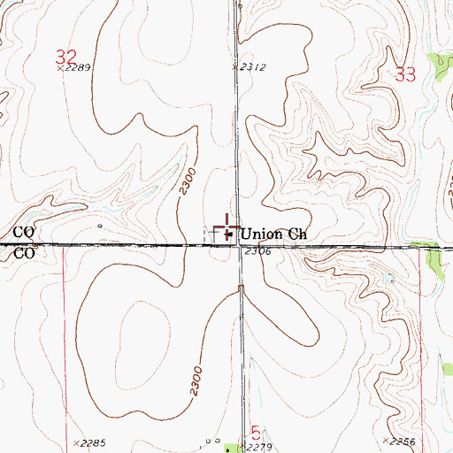Topographic Map of Union Church, NE