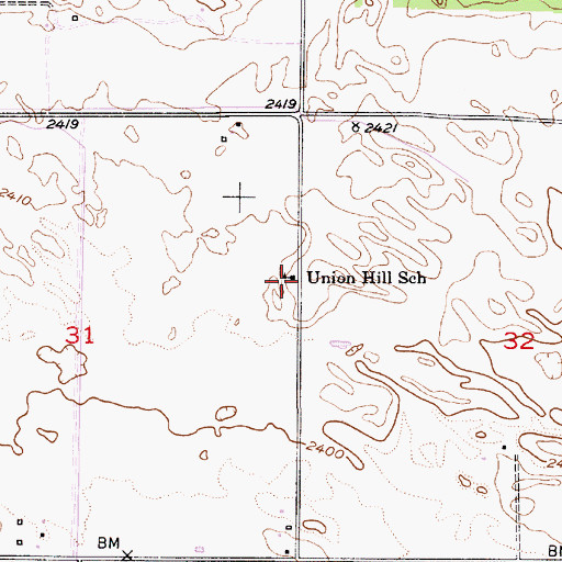 Topographic Map of Union Hill School (historical), NE