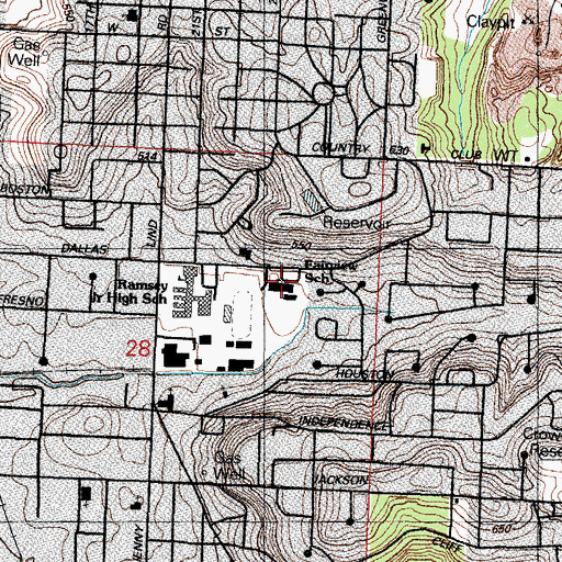 Topographic Map of Fairview Elementary School, AR