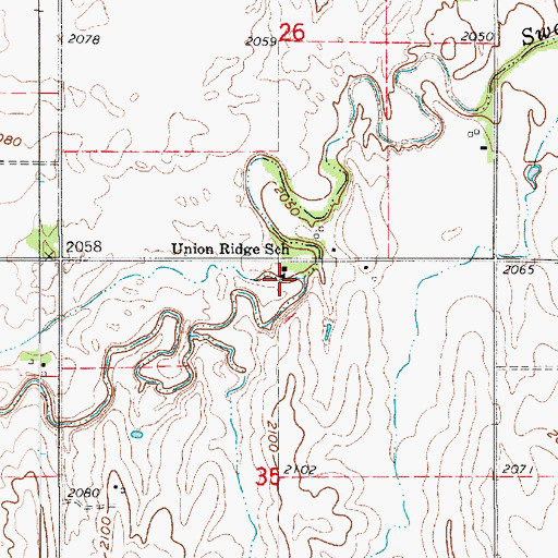 Topographic Map of Union Ridge School (historical), NE