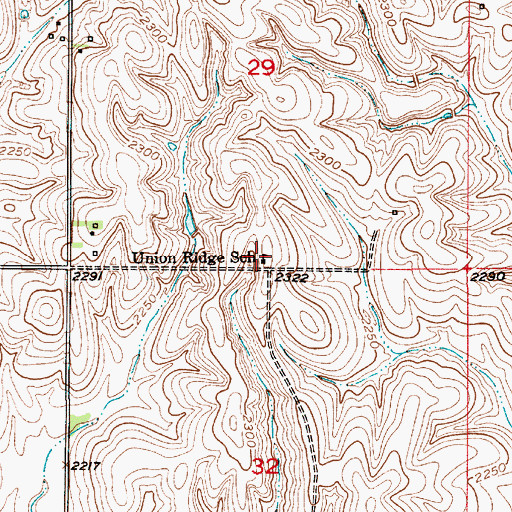 Topographic Map of Union Ridge School (historical), NE