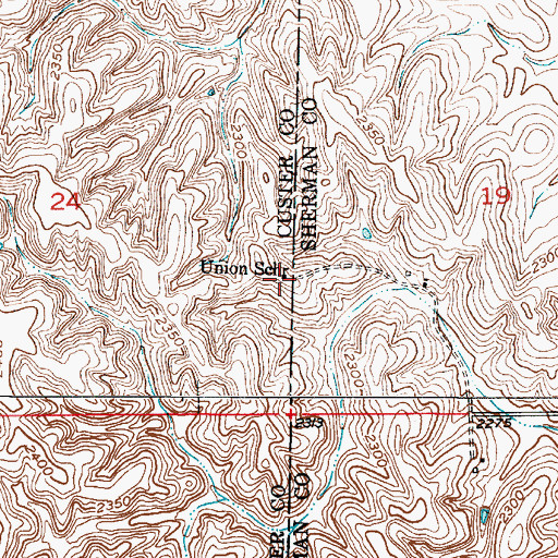 Topographic Map of Union School (historical), NE