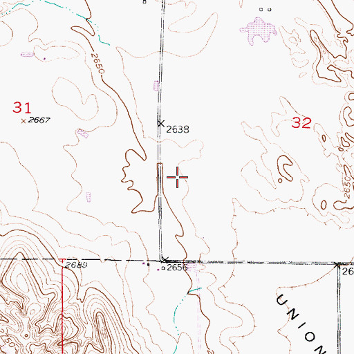 Topographic Map of Union Valley, NE