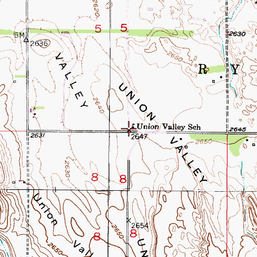 Topographic Map of Union Valley School (historical), NE