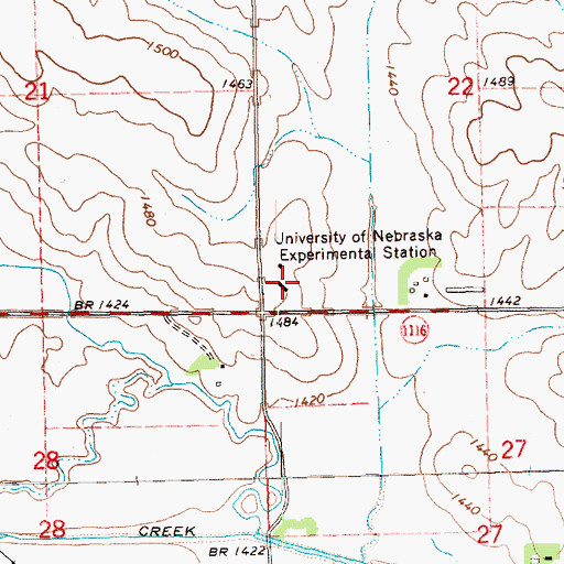 Topographic Map of University of Nebraska Experimental Station, NE