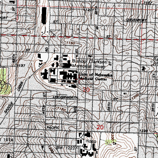 Topographic Map of University of Nebraska Medical Center - College of Medicine, NE