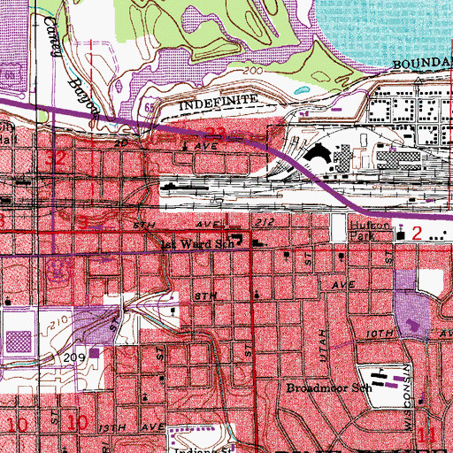 Topographic Map of First Ward Elementary School, AR