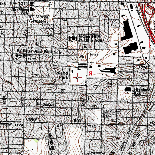 Topographic Map of Upland Park, NE