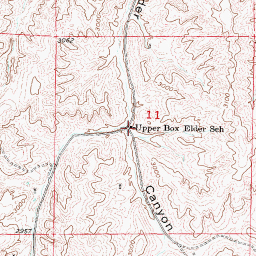 Topographic Map of Upper Box Elder School, NE