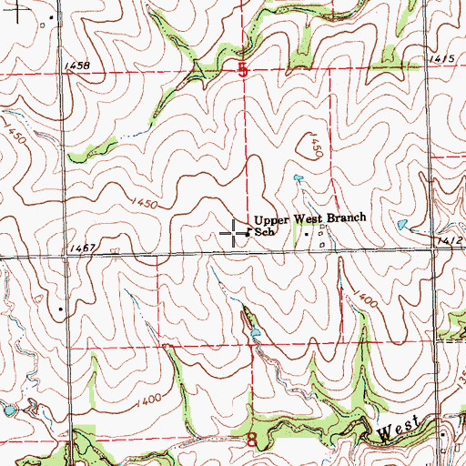 Topographic Map of Upper West Branch School, NE