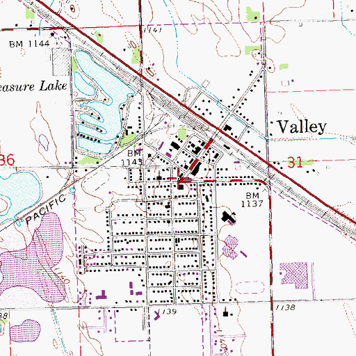Topographic Map of Valley, NE