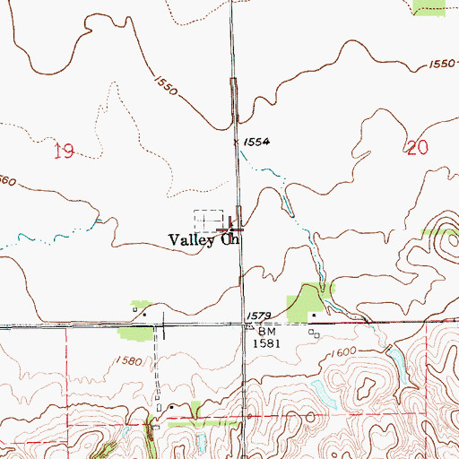 Topographic Map of Valley Church, NE