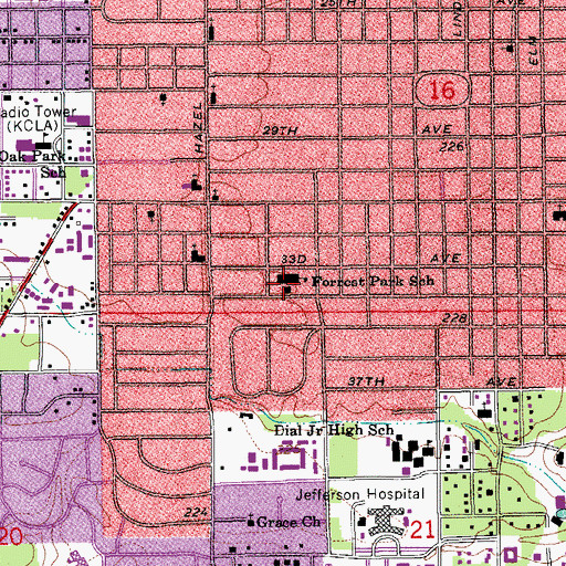 Topographic Map of Forrest Park Elementary School, AR
