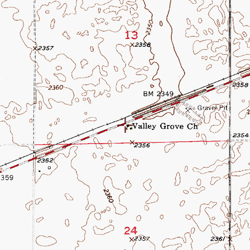 Topographic Map of Valley Grove Church, NE