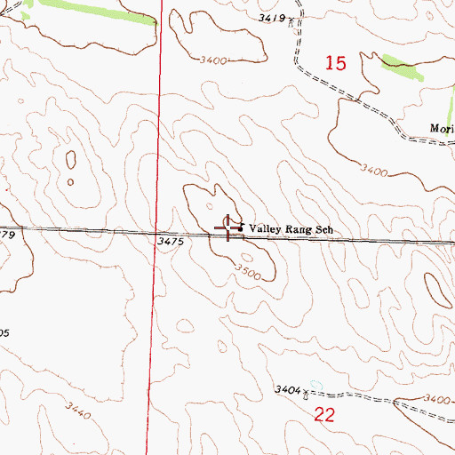 Topographic Map of Valley Rang School, NE