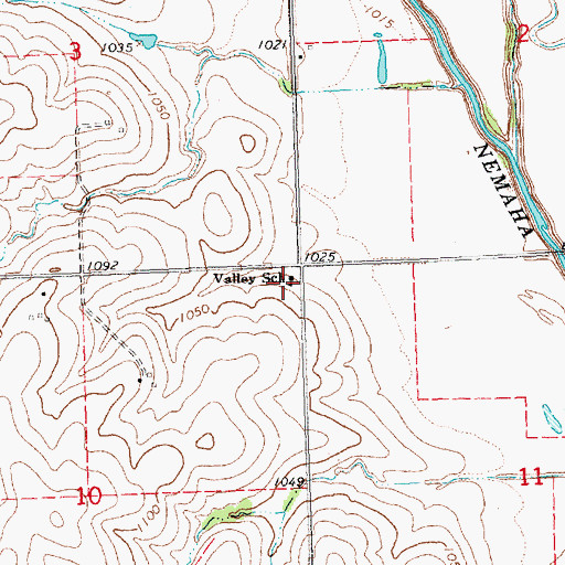 Topographic Map of Valley School (historical), NE