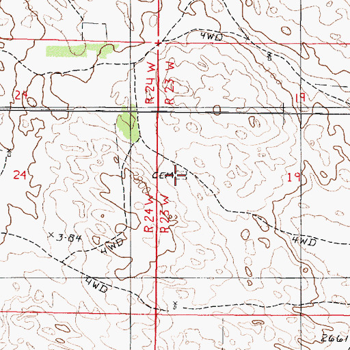 Topographic Map of Valley View Cemetery, NE