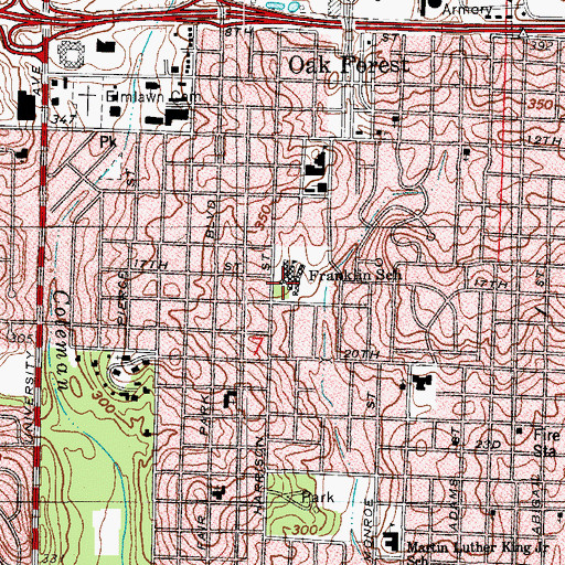 Topographic Map of Franklin Elementary School, AR