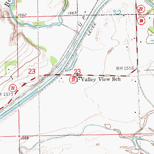 Topographic Map of Valley View School (historical), NE