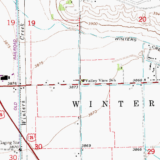 Topographic Map of Valley View School, NE