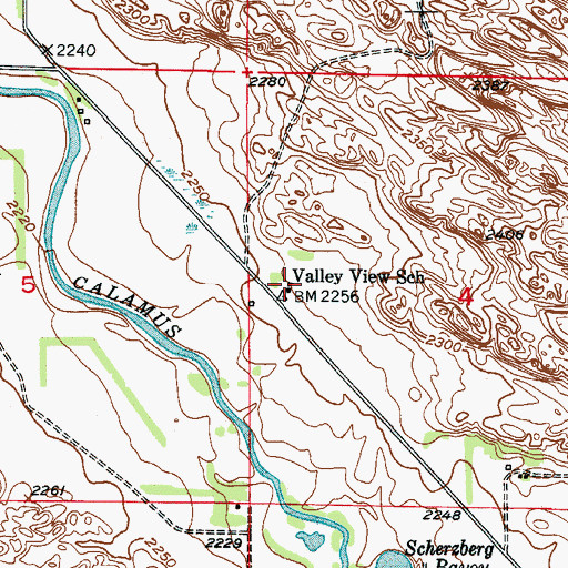 Topographic Map of Valley View School, NE