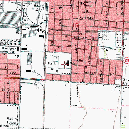 Topographic Map of Franklin Primary School, AR