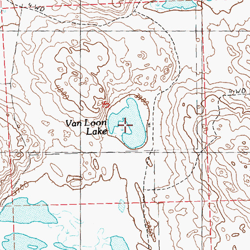 Topographic Map of Van Loon Lake, NE