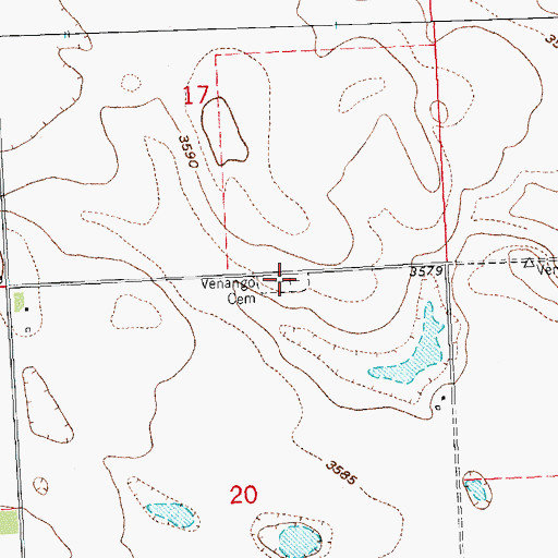 Topographic Map of Venango Cemetery, NE