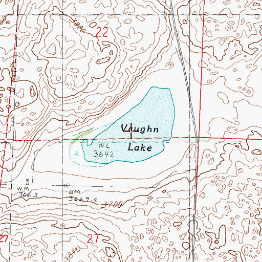 Topographic Map of Vaughn Lake, NE