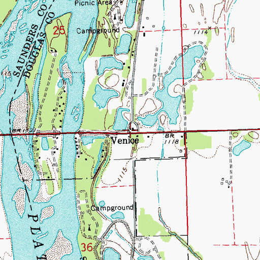 Topographic Map of Venice, NE