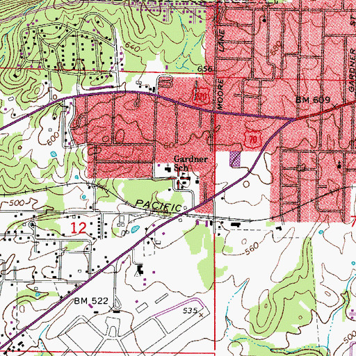 Topographic Map of Gardner Elementary School, AR