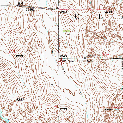 Topographic Map of Verdurette Cemetery, NE