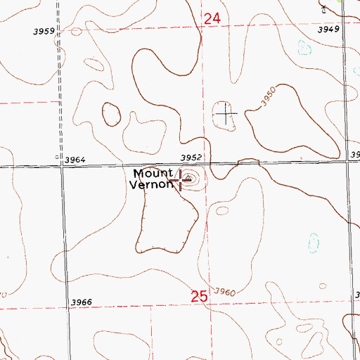 Topographic Map of Mount Vernon, NE