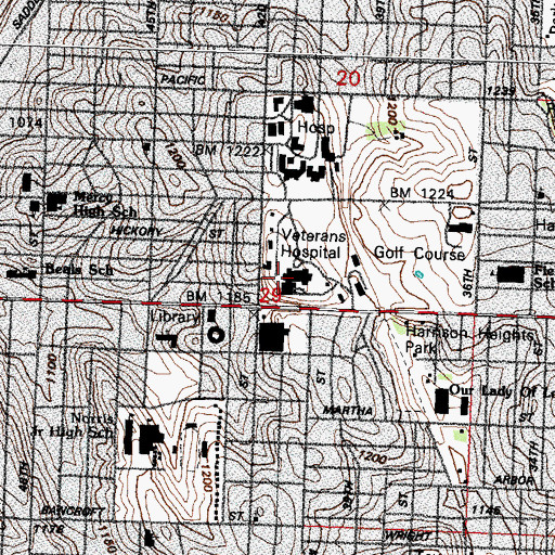 Topographic Map of Omaha Veterans Affairs Medical Center, NE