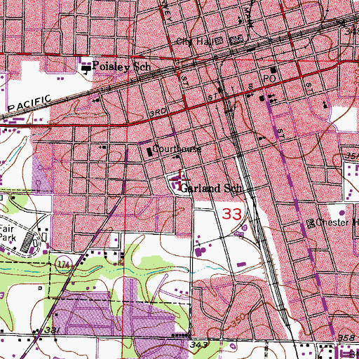 Topographic Map of Garland Elementary School, AR