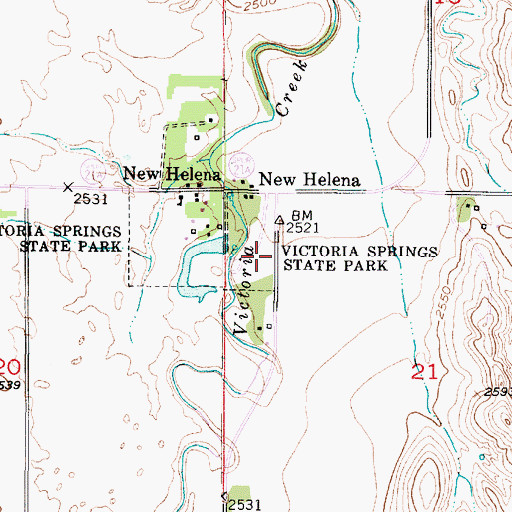 Topographic Map of Victoria Springs State Recreation Area, NE