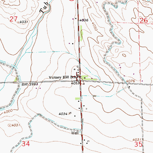 Topographic Map of Victory Hill School (historical), NE