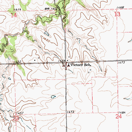 Topographic Map of Victory School, NE