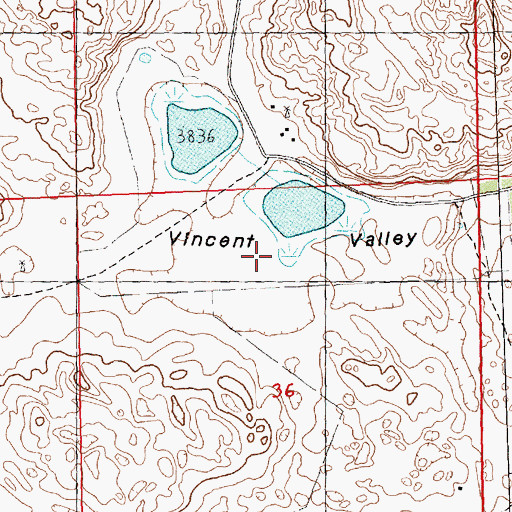 Topographic Map of Vincent Valley, NE