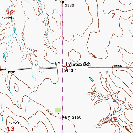 Topographic Map of Vinton School, NE