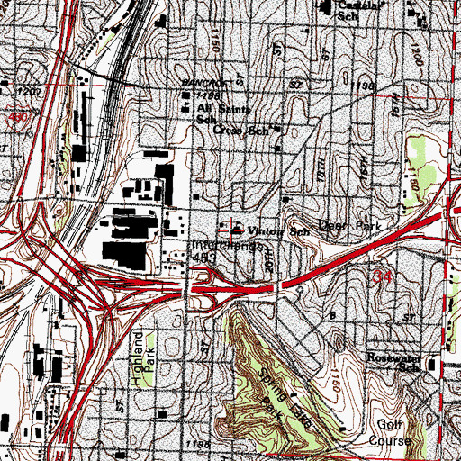 Topographic Map of Vinton School, NE