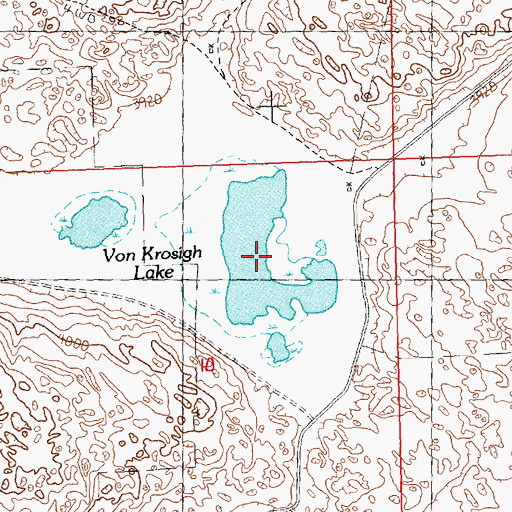 Topographic Map of Von Krosigh Lake, NE