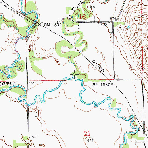 Topographic Map of Vorhees Creek, NE
