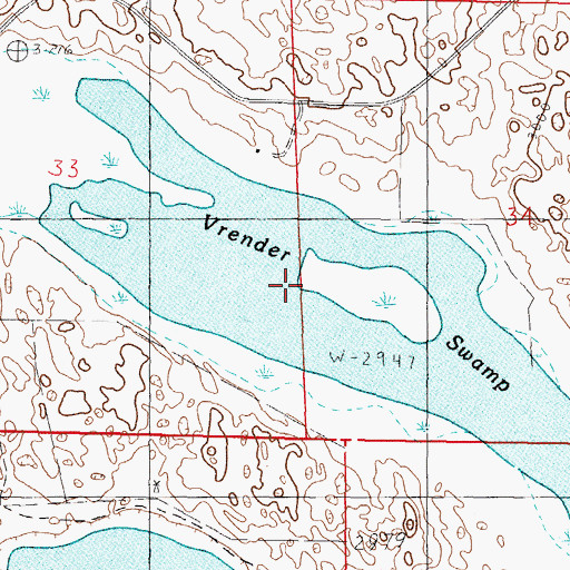 Topographic Map of Vrender Swamp, NE