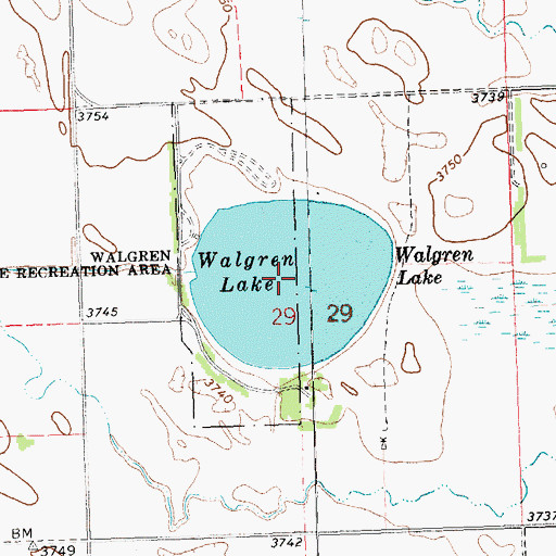 Topographic Map of Walgren Lake, NE