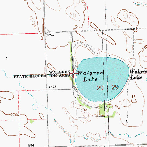 Topographic Map of Walgren Lake State Recreation Area, NE