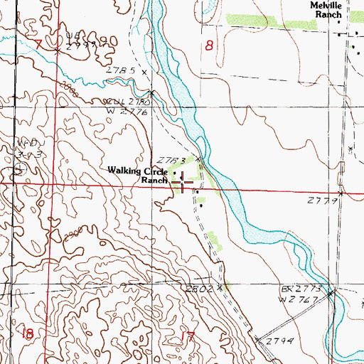 Topographic Map of Walking Circle Ranch, NE