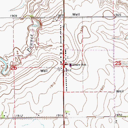 Topographic Map of Wallace School, NE